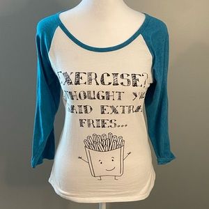 Threadless | women’s exercise not extra fries graphic tee